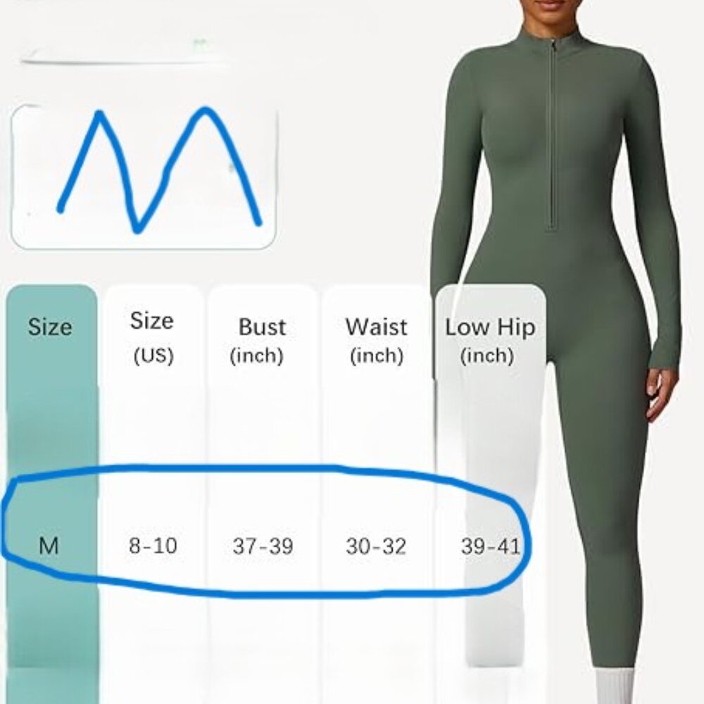 Women’s long‑sleeve zip workout jumpsuit, full‑length stretchy active bodysuit - Picture 14 of 15